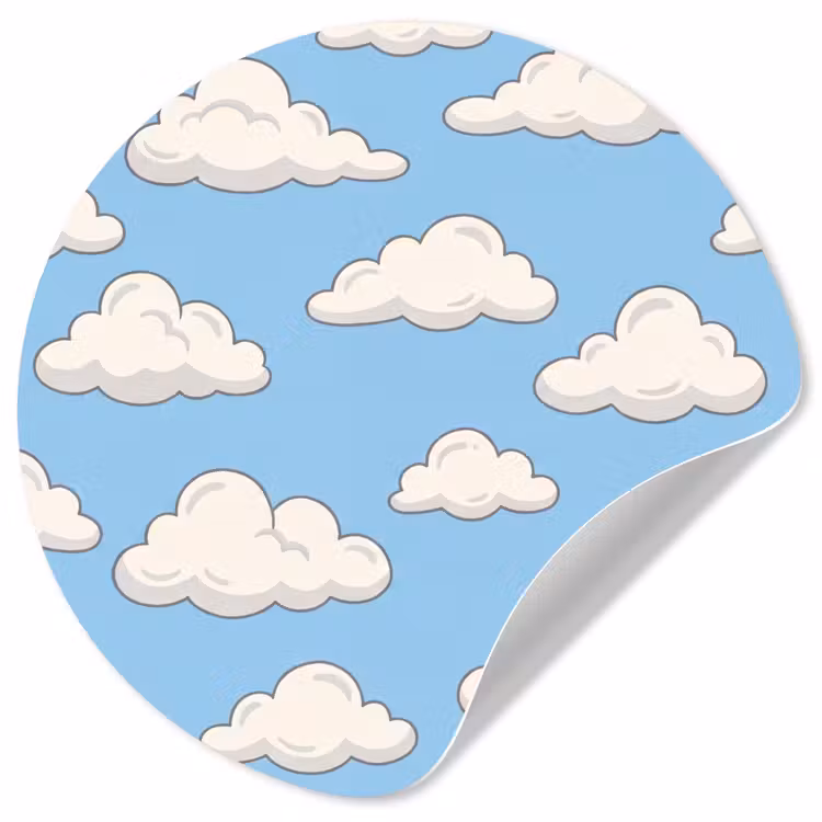 Behangcirkel - Wolk - Cartoon - Lucht - Blauw - Wit — 1