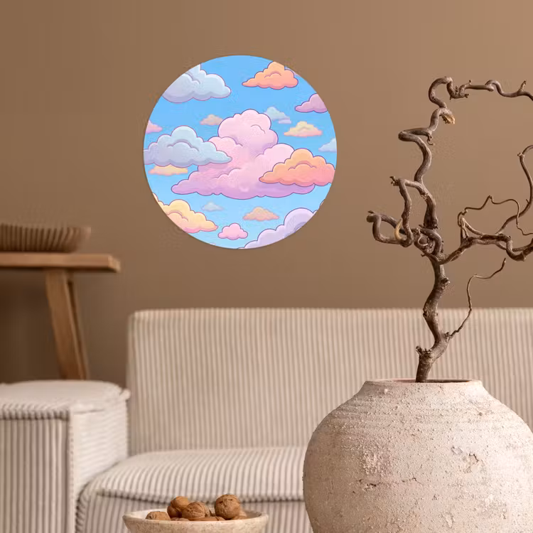 Behangcirkel - Wolk - Lucht - Natuur - Illustratie - Pastel — 2