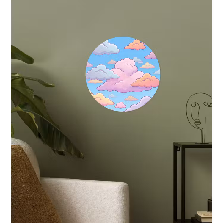 Behangcirkel - Wolk - Lucht - Natuur - Illustratie - Pastel — 3