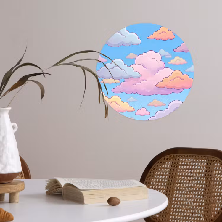 Behangcirkel - Wolk - Lucht - Natuur - Illustratie - Pastel — 4