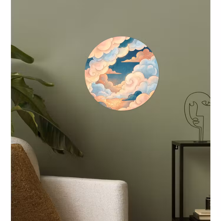 Behangcirkel - Wolk - Lucht - Natuur - Illustratief - Oranje — 3