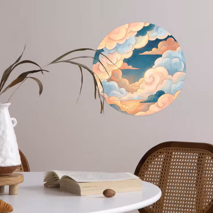 Behangcirkel - Wolk - Lucht - Natuur - Illustratief - Oranje — 4