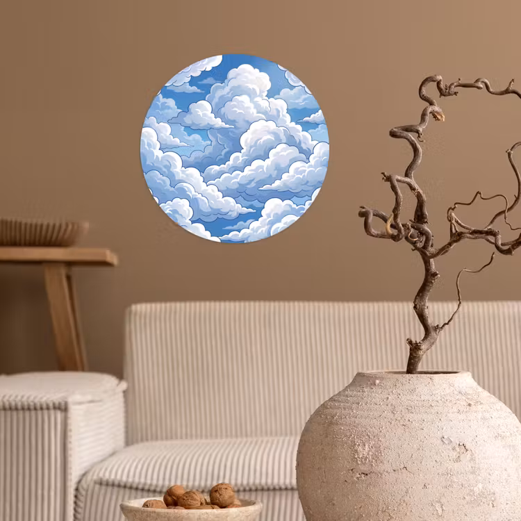 Behangcirkel - Wolken - Hemel - Abstract - Wit — 2