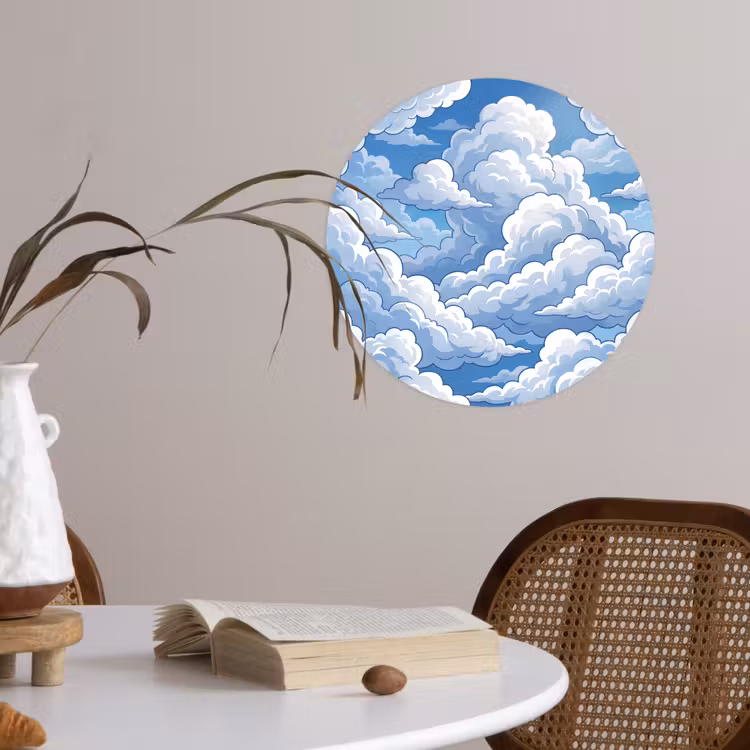 Behangcirkel - Wolken - Hemel - Abstract - Wit — 4