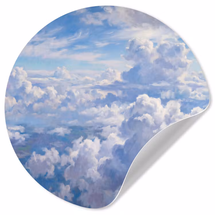 Behangcirkel - Wolken - Lucht - Natuur - Abstract - Blauw — 1