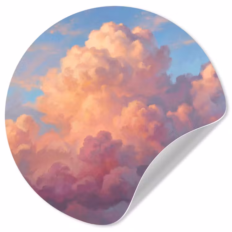 Behangcirkel - Wolken - Lucht - Natuur - Abstract - Kleurrijk — 1