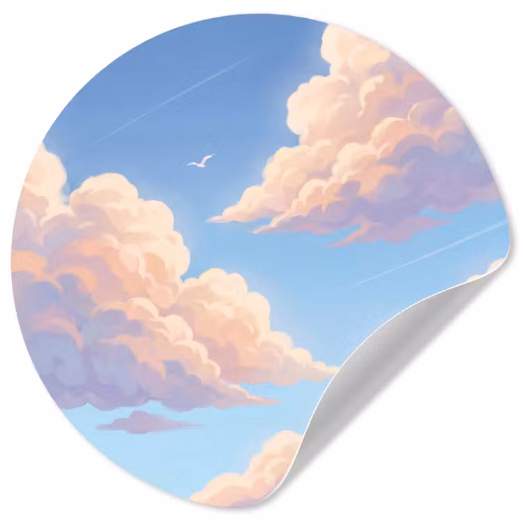 Behangcirkel - Wolken - Lucht - Natuur - Blauw — 1