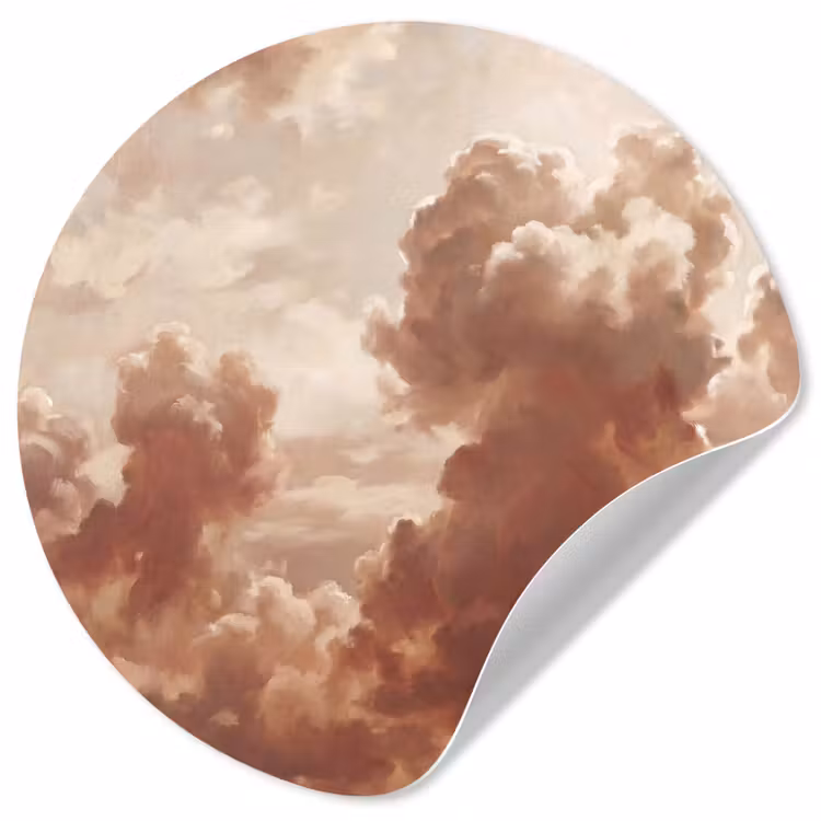 Behangcirkel - Wolken - Lucht - Natuur - Modern - Bruin — 1