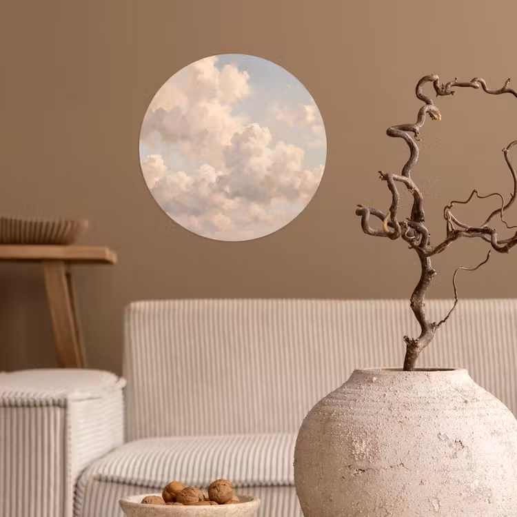 Behangcirkel - Wolken - Zacht - Natuur - Klassiek - Beige — 2