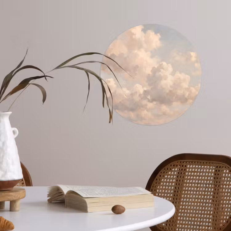 Behangcirkel - Wolken - Zacht - Natuur - Klassiek - Beige — 4