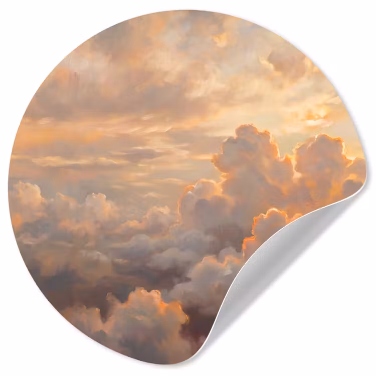Behangcirkel - Wolken - Zonsondergang - Natuur - Abstract - Goud — 1