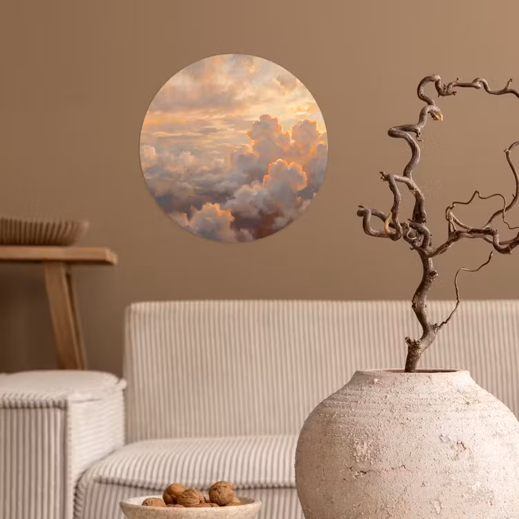 Behangcirkel - Wolken - Zonsondergang - Natuur - Abstract - Goud — 2