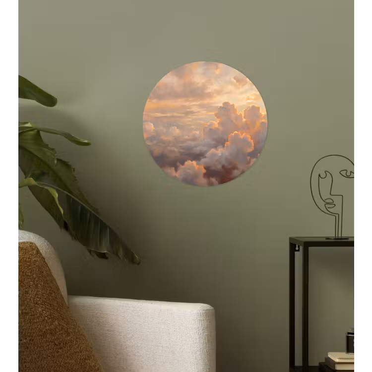 Behangcirkel - Wolken - Zonsondergang - Natuur - Abstract - Goud — 3