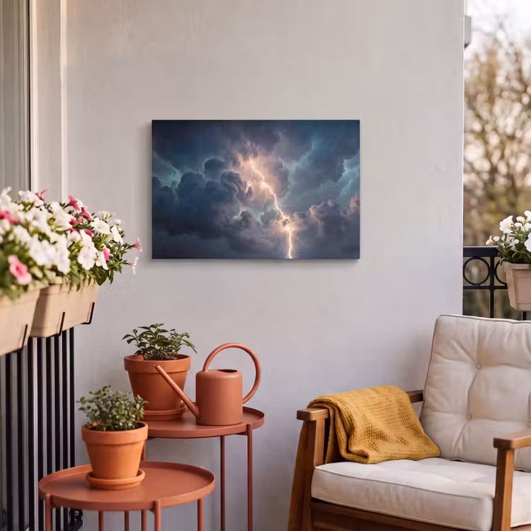 Buiten canvas - Bliksem - Storm - Natuur - Donker — 4