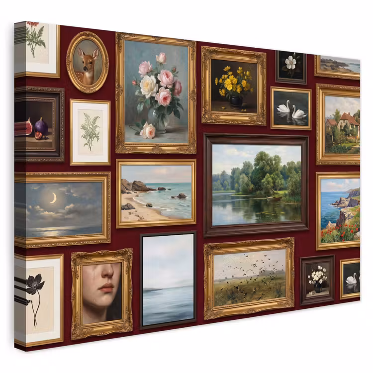 Buiten canvas - Bloemen - Vaas - Klassiek - Kunst - Rood — 1