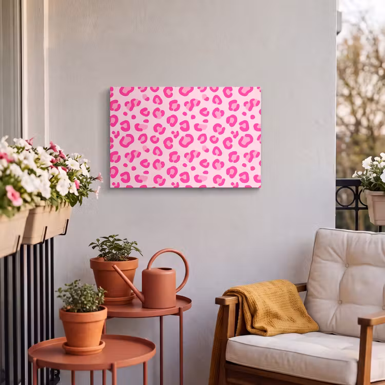 Buiten canvas - Dierenprint - Patroon - Abstract - Modern - Roze — 4
