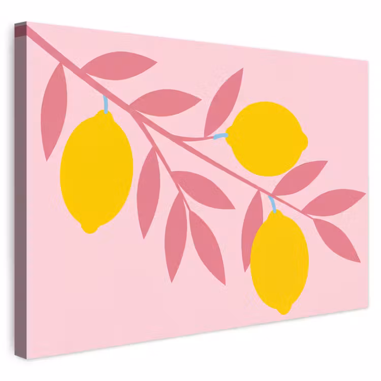 Buiten canvas - Fruit - Tak - Natuur - Abstract - Roze — 1