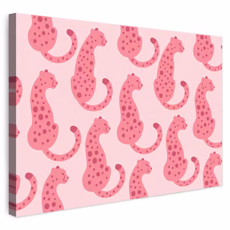 Buiten canvas - Kat - Gevlekt - Dieren - Patroon - Roze — 1
