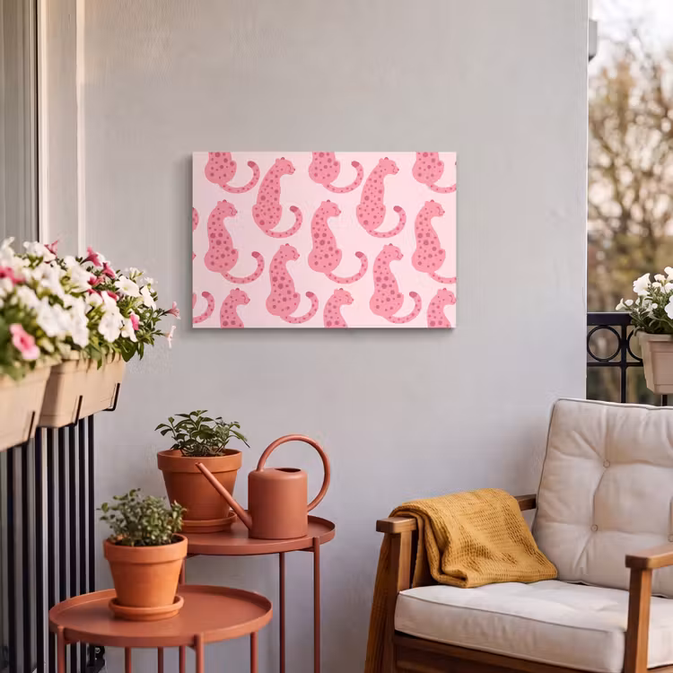 Buiten canvas - Kat - Gevlekt - Dieren - Patroon - Roze — 4