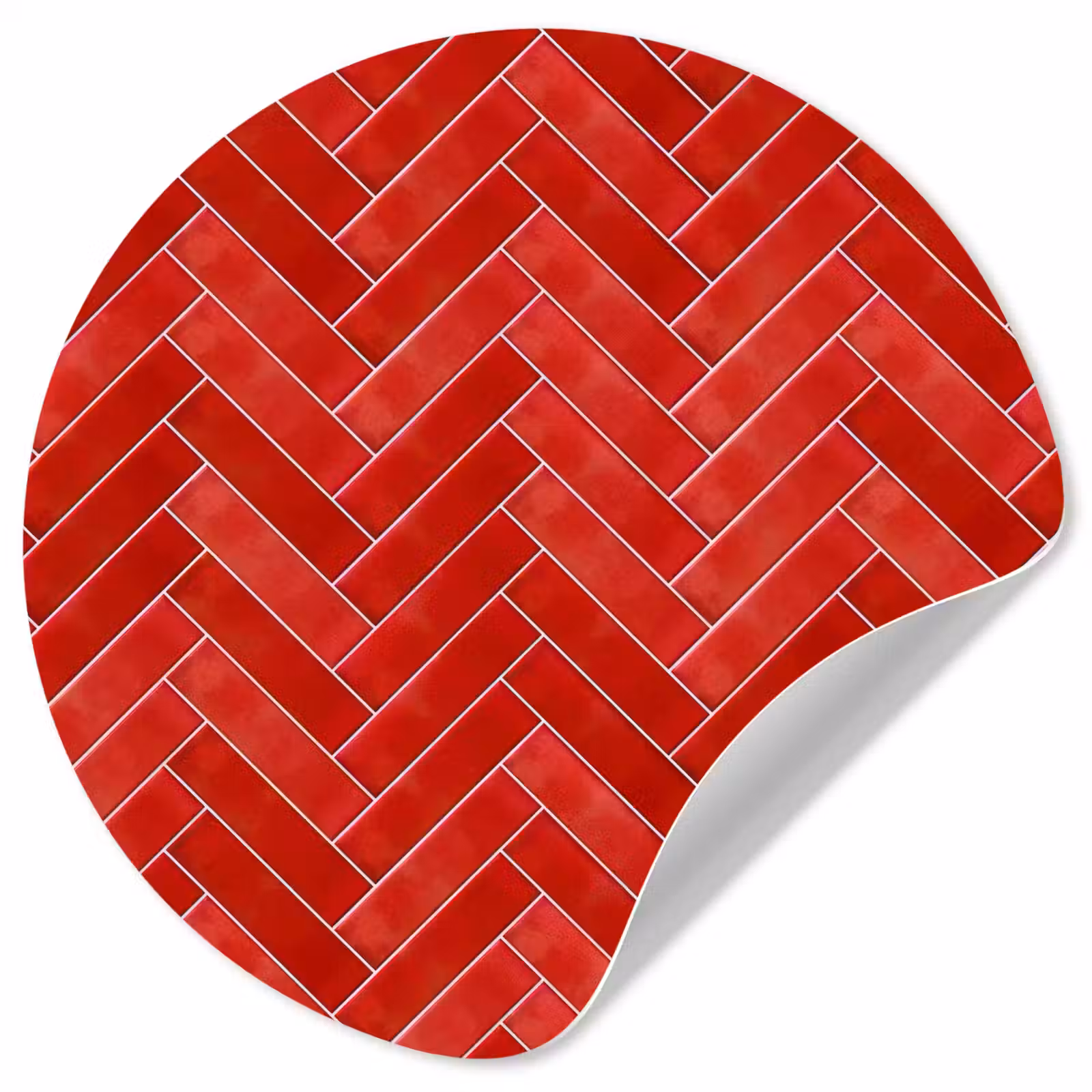 Behangcirkel - Visgraat - Tegel - Rood — 1