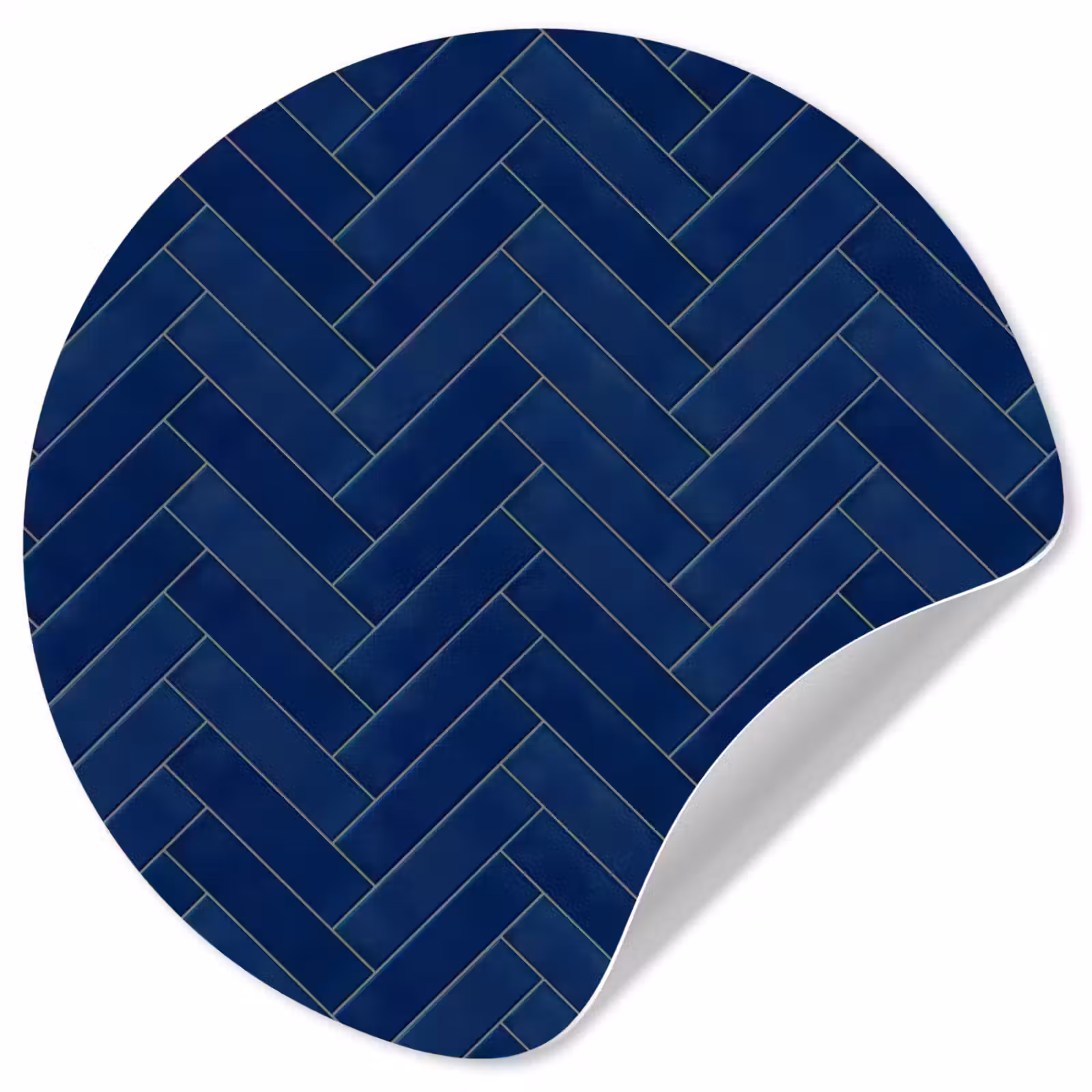 Behangcirkel - Visgraat - Wandtegel - Donkerblauw - Navy Blue — 1