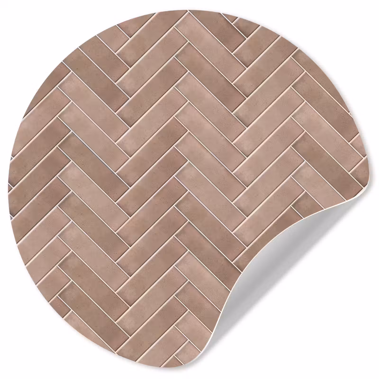 Behangcirkel - Visgraat - Wandtegel - Oudroze - Terracotta — 1