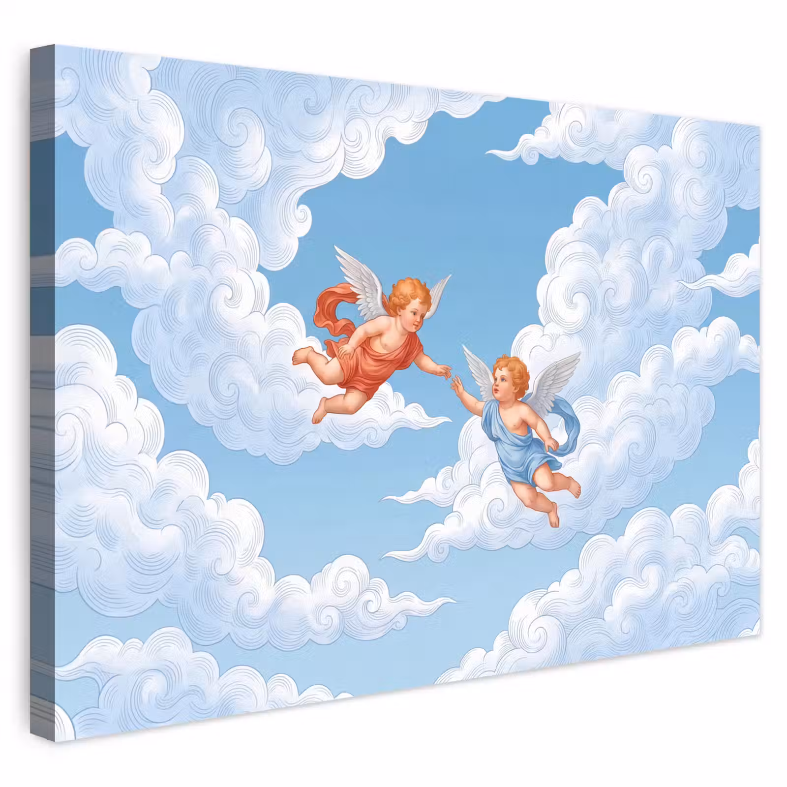 Buiten canvas - Engel - Vliegend - Klassiek - Blauw — 1