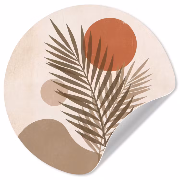 Behangcirkel - Planten - Bladeren - Abstract - Modern - Beige — 1