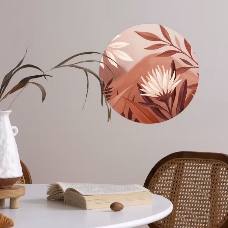 Behangcirkel - Planten - Bladeren - Botanisch - Modern - Bruin — 4