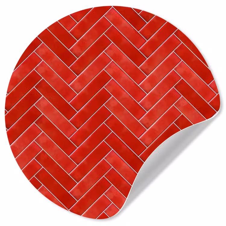 Behangcirkel - Visgraat - Tegel - Rood — 1
