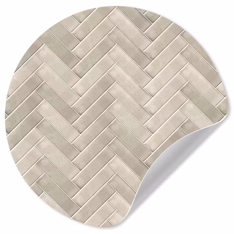 Behangcirkel - Visgraat - Wandtegel - Beige — 1