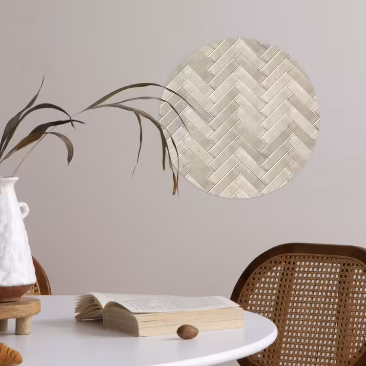 Behangcirkel - Visgraat - Wandtegel - Beige — 4