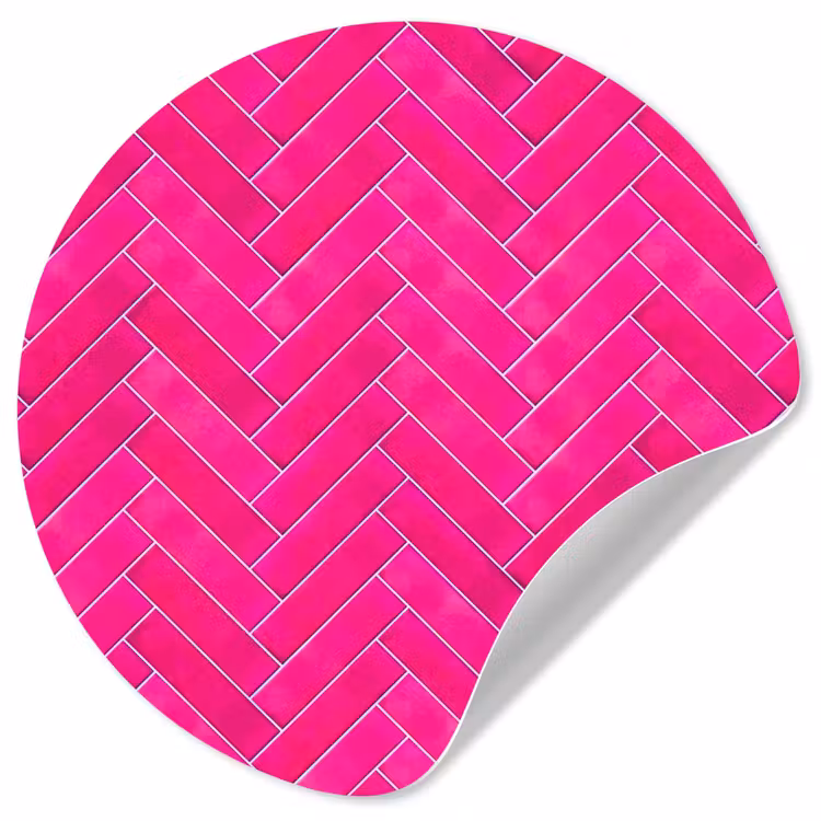 Behangcirkel - Visgraat - Wandtegel - Fuchsia - Roze — 1