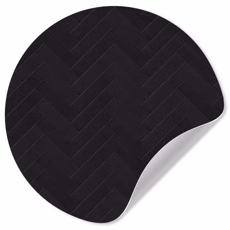 Behangcirkel - Visgraat - Wandtegel - Mat - Zwart — 1