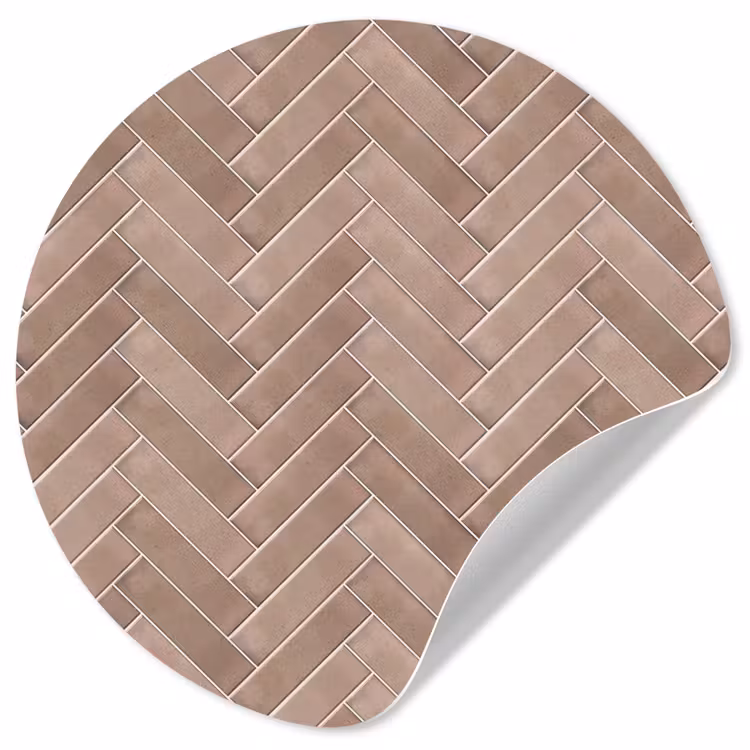 Behangcirkel - Visgraat - Wandtegel - Oudroze - Terracotta — 1