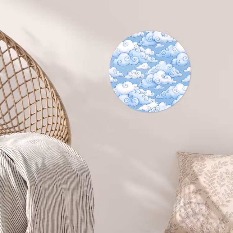 Behangcirkel - Wolken - Patroon - Hemel - Illustratie - Wit — 5