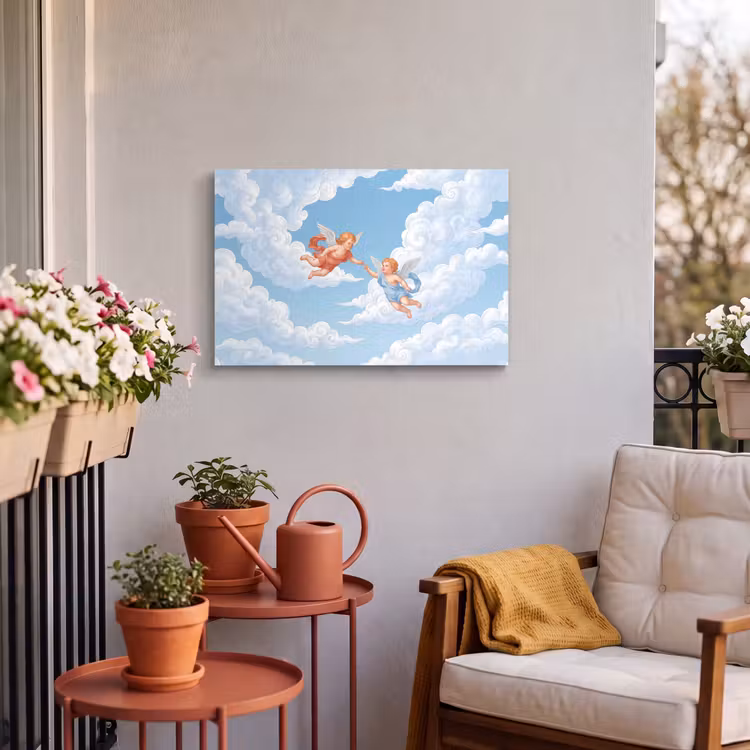 Buiten canvas - Engel - Vliegend - Klassiek - Blauw — 4