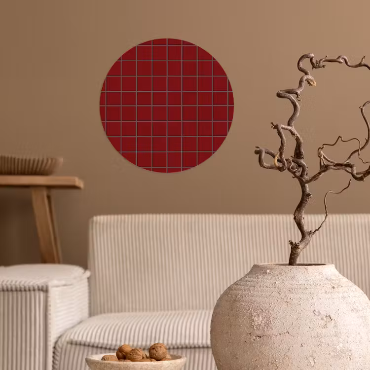 Behangcirkel - Patroon - Tegels - Burgundy — 2