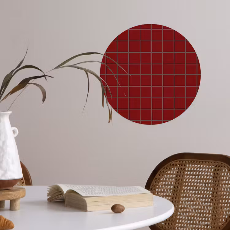 Behangcirkel - Patroon - Tegels - Burgundy — 4