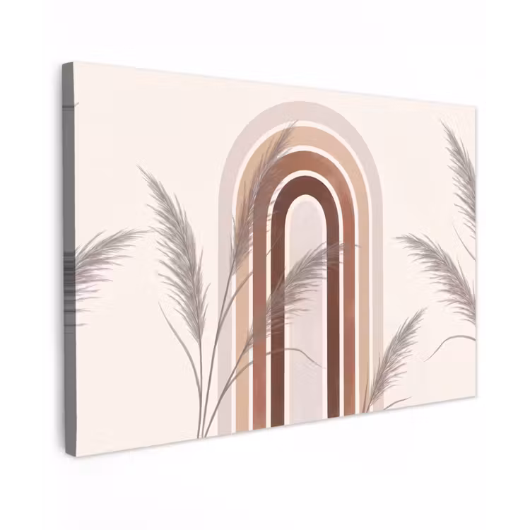 Buiten canvas - Abstract - Bogen - Plant - Boho - Beige — 1