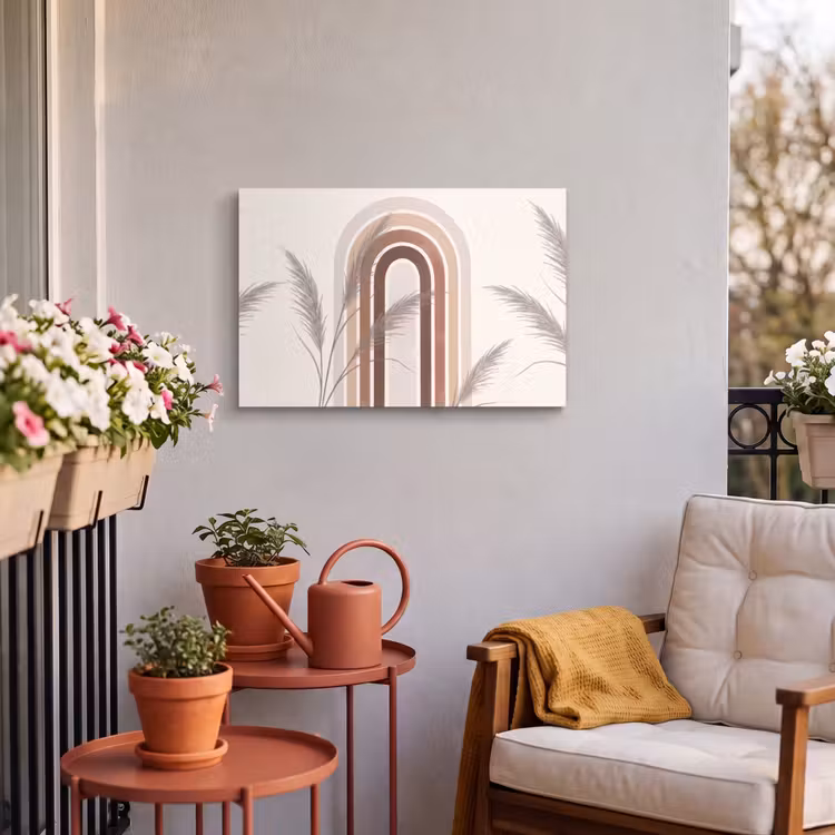 Buiten canvas - Abstract - Bogen - Plant - Boho - Beige — 4