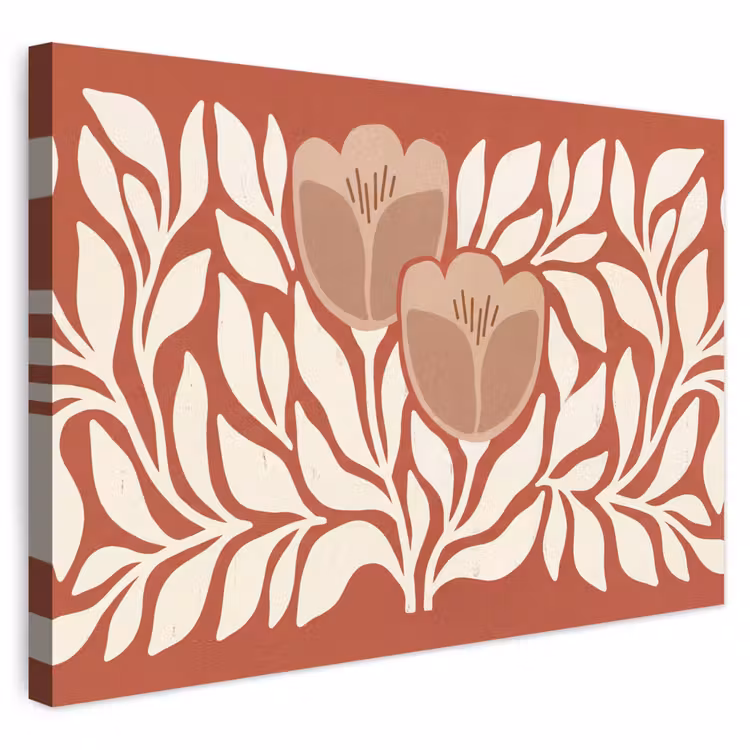 Buiten canvas - Bloemen - Abstract - Modern - Beige - Natuur — 1