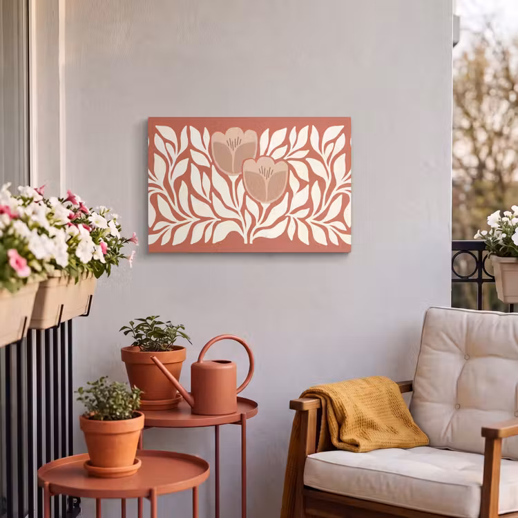 Buiten canvas - Bloemen - Abstract - Modern - Beige - Natuur — 4