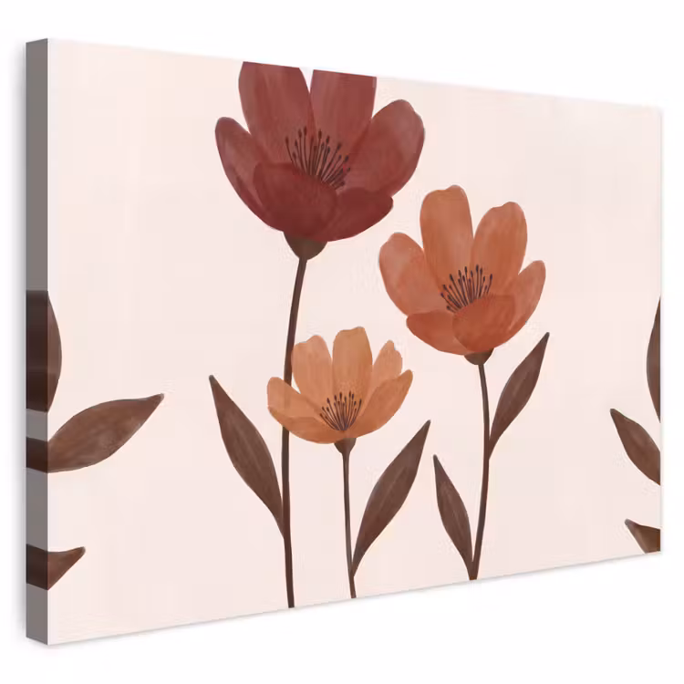 Buiten canvas - Bloemen - Abstract - Modern - Bruin - Decoratief — 1