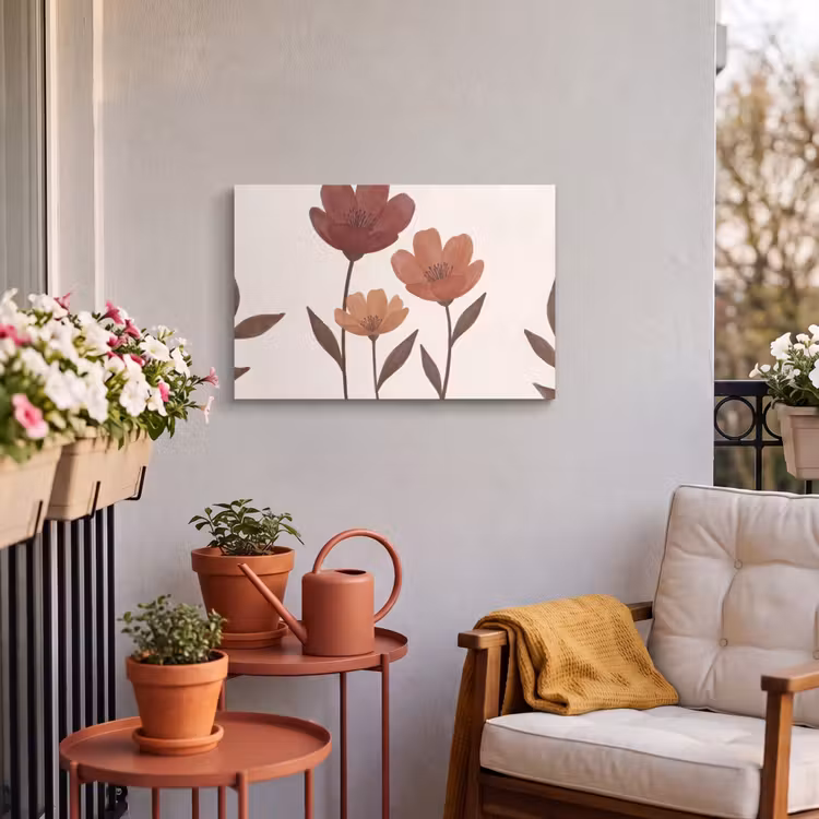 Buiten canvas - Bloemen - Abstract - Modern - Bruin - Decoratief — 4