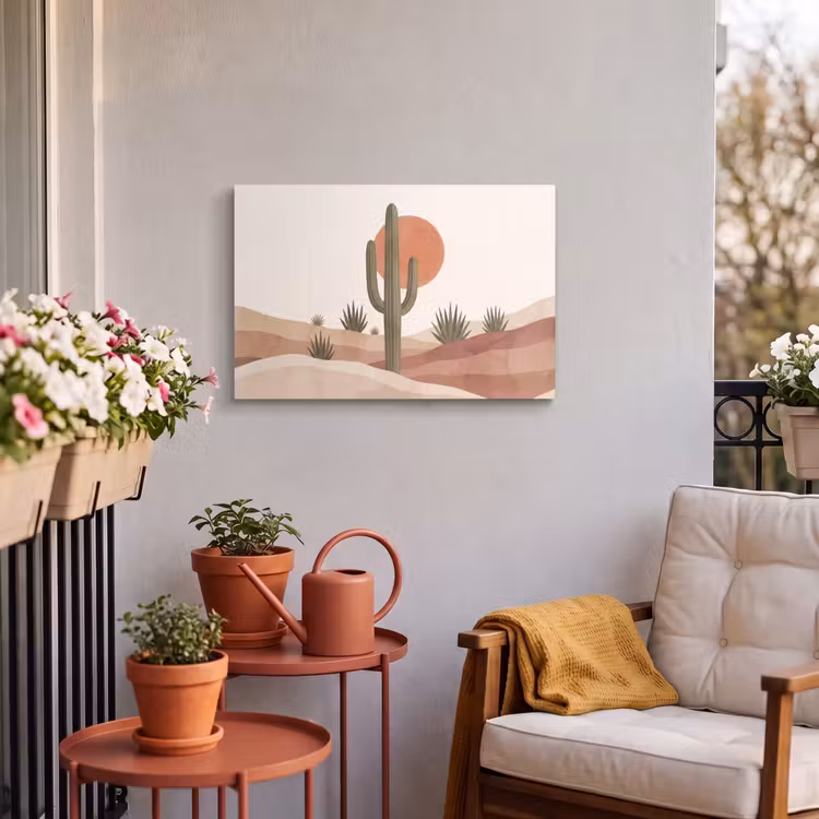 Buiten canvas - Cactus - Duinen - Modern - Landschap - Groen — 4