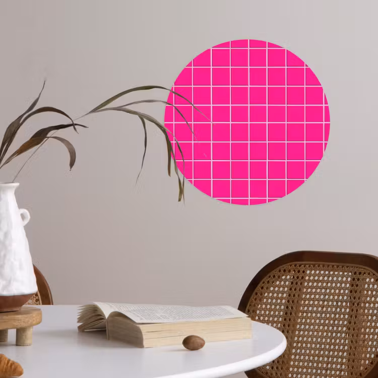 Behangcirkel - Tegels - Vierkant - Fuchsia — 4