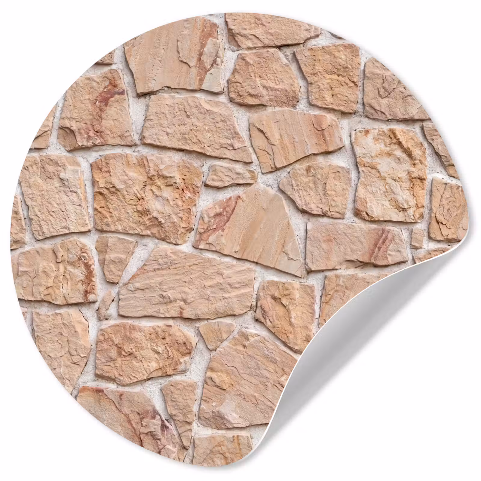 Behangcirkel - Muur - Steen - Patroon - Rustiek - Beige — 1