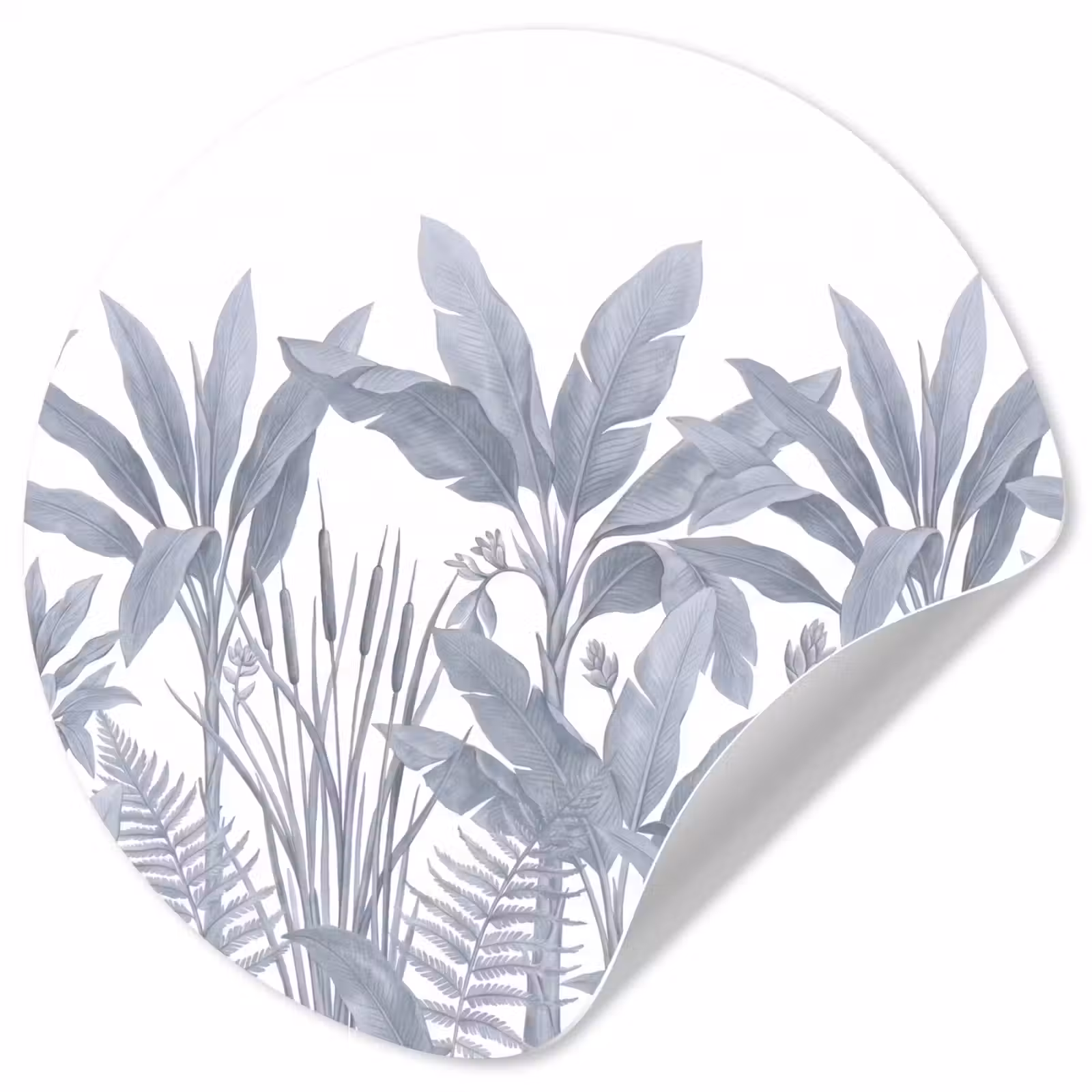 Behangcirkel - Planten - Bladeren - Natuur - Grijs — 1