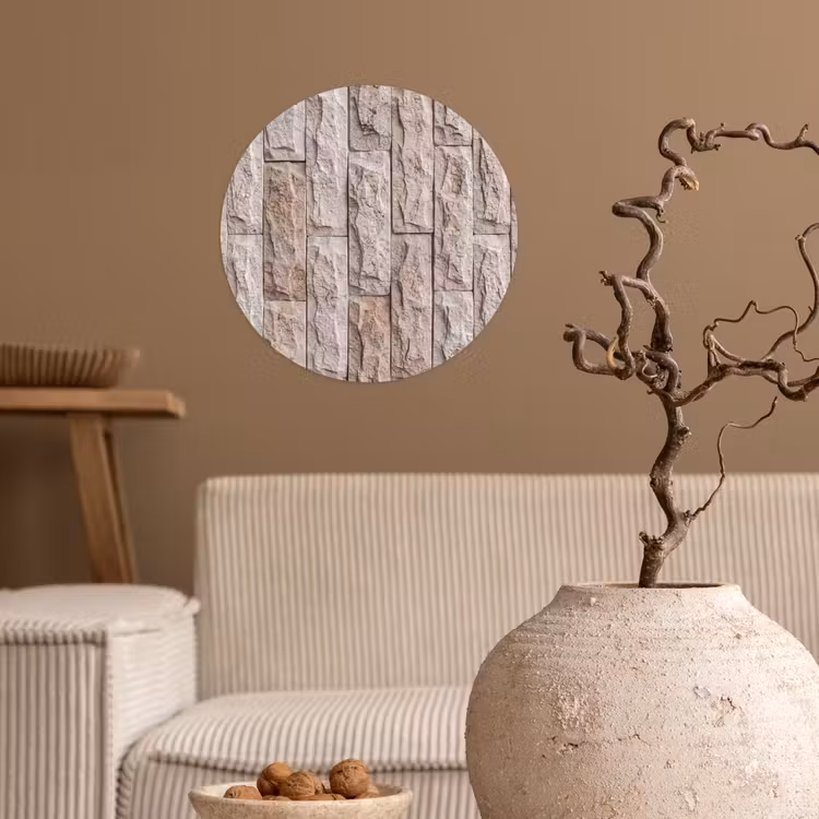 Behangcirkel - Muur - Steen - Ruw - Beige - Textuur — 2